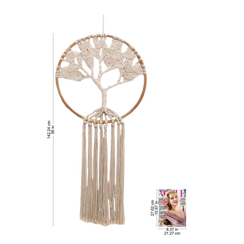 NOVICA Handmade Deep Roots Cotton Macrame Wall Hanging