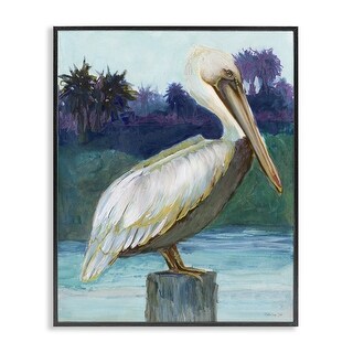 Stupell Tropical Pelican Perched Framed Giclee Art Design By Stellar ...