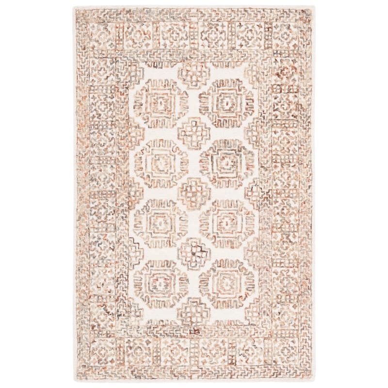 SAFAVIEH Handmade Aspen Buddug Boho Wool Rug - 5' Square - Ivory/Sage