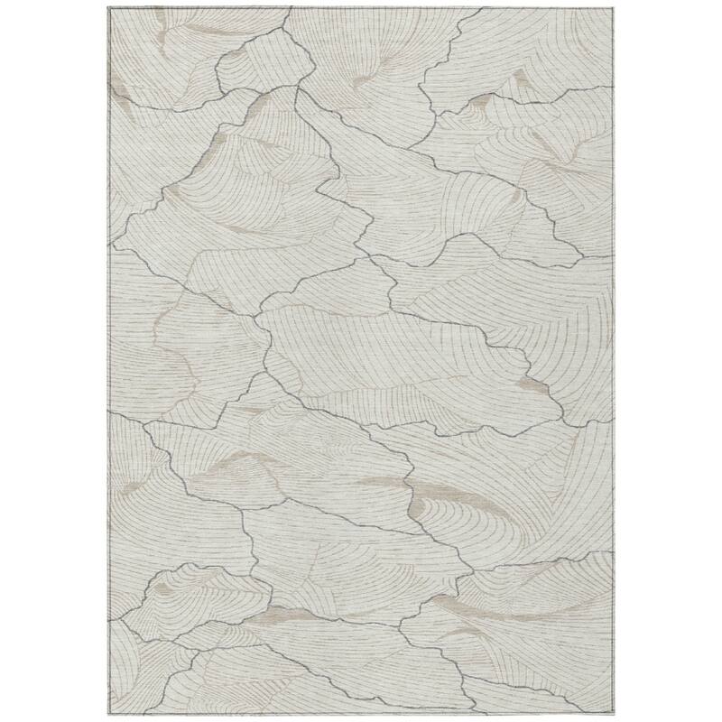 HomeRoots Abstract Transitional Rectangle Outdoor Rug