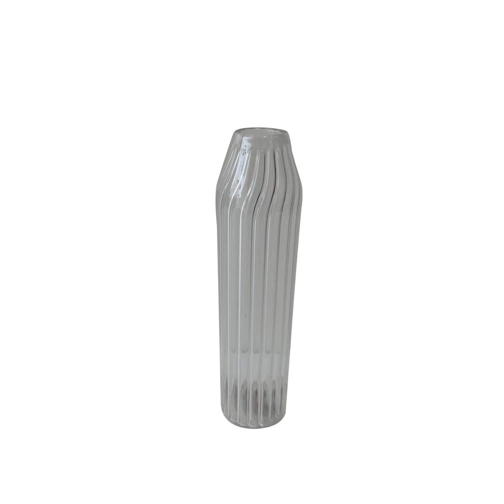 Decorative Clear Glass Bottle/Vase Dia 2" & H 8" - CLEAR - CLEAR