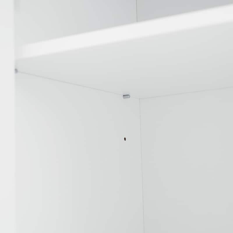 Modern Elegant White Tall Cabinet Freestanding Storage Cabinet for Bathroom with Adjustable Shelves and Damping Hinge Doors