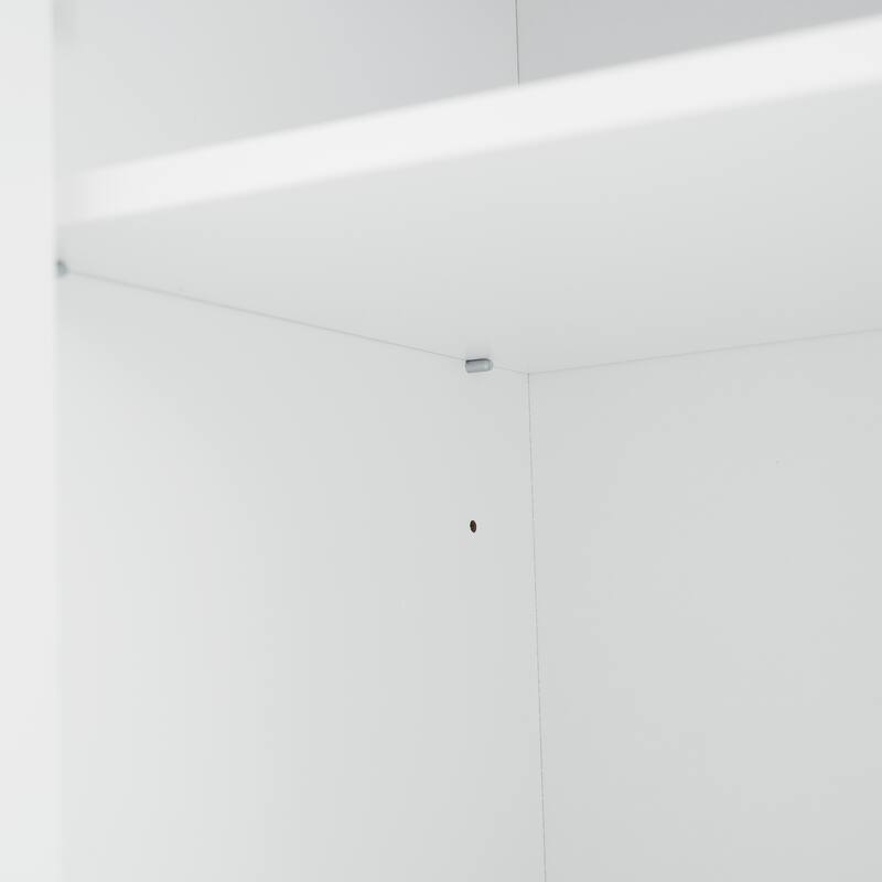 Roomfitters 70.8" Tall Freestanding Bathroom Cabinet with 4 Doors, 1 Drawer and Adjustable Shelves, Modern White