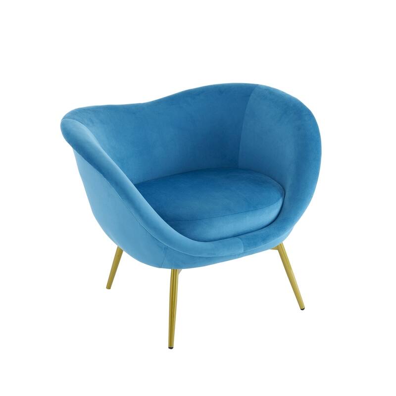 Lounge Chair for Bedroom with Gold Metal Legs