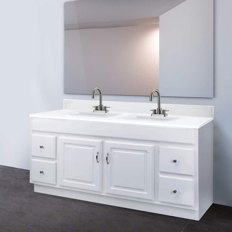 Camilla Cultured Marble Centerset Mount Rectangle Double Bowl Vanity Top