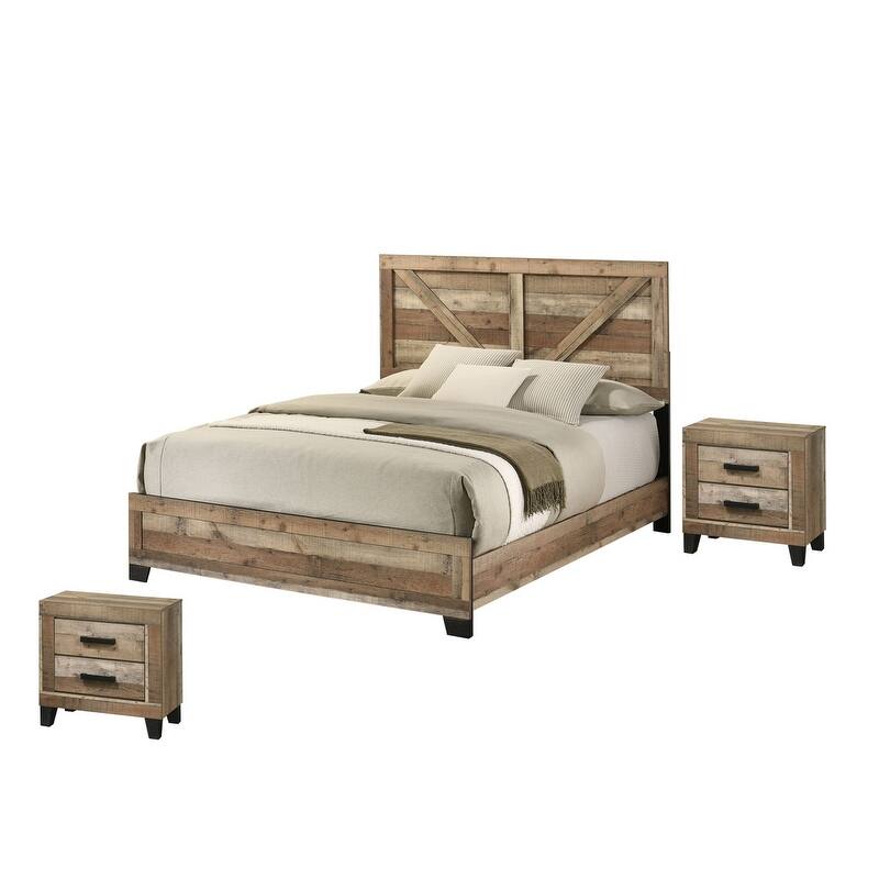 Best Quality Weathered Brown Panel Bedroom Sets
