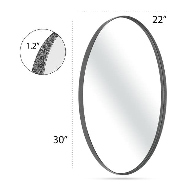 Oval Mirror with Metal Frame Sand Black Bathroom Vanity Mirror Bed Bath & Beyond 36058786