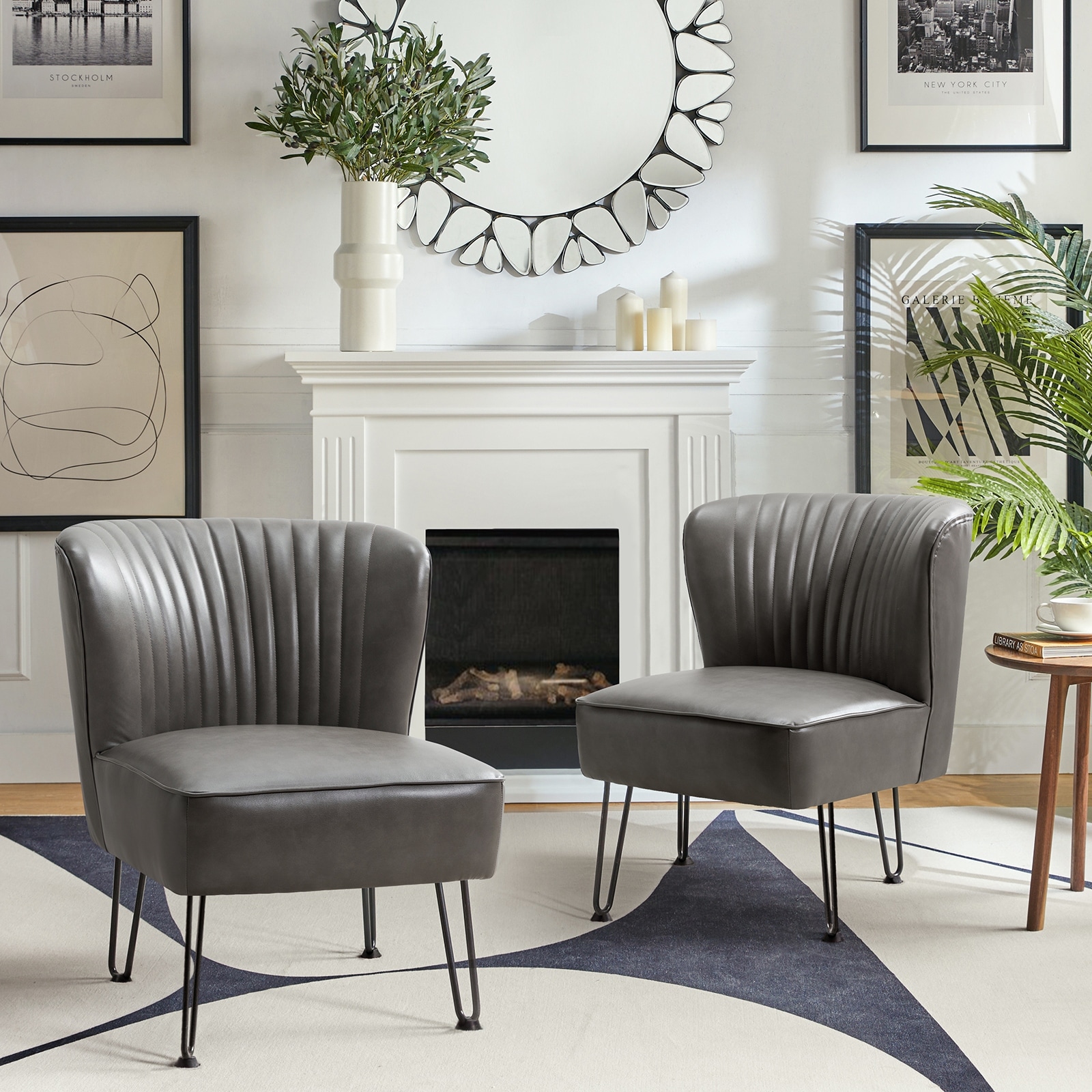 Armless wingback chair discount