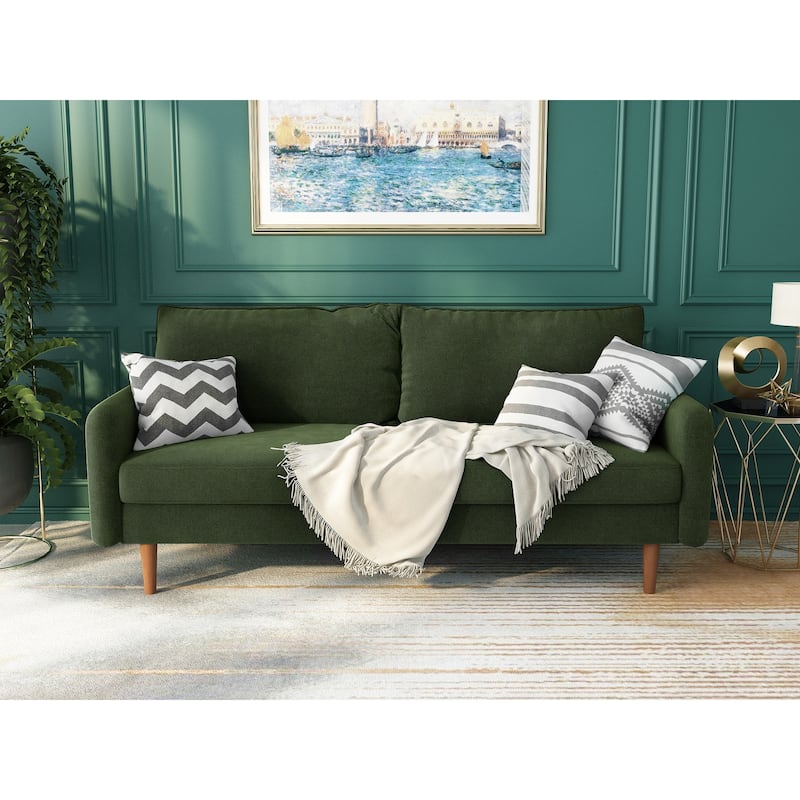 70''Velvet Square Arm Sofa