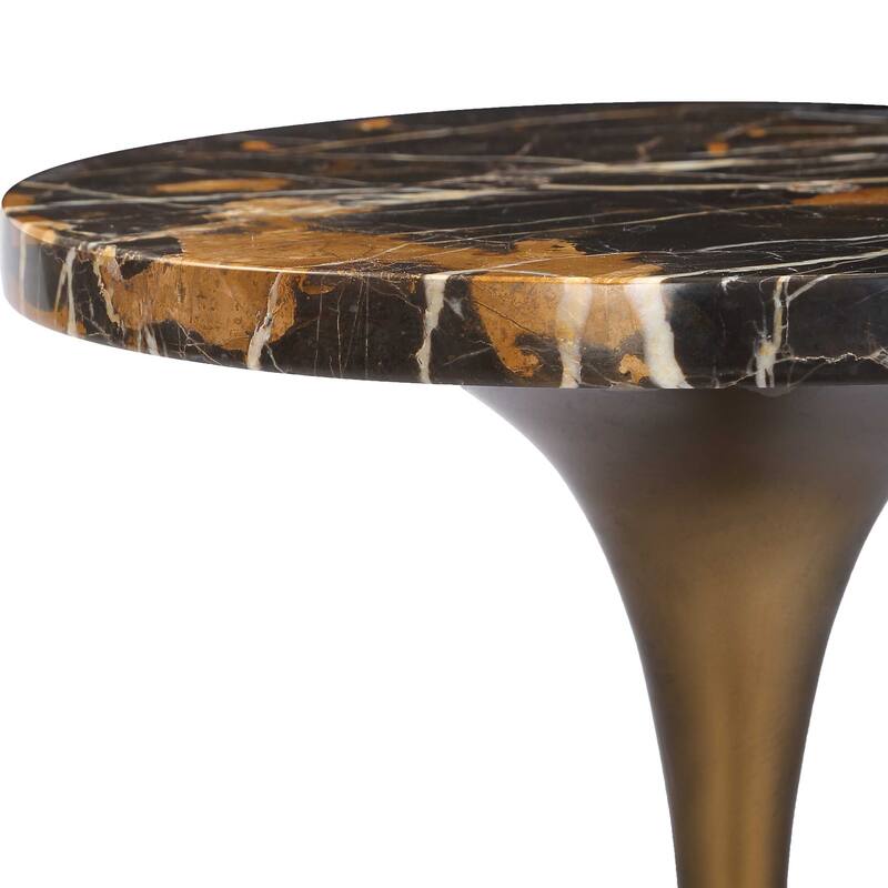 Uttermost Karnes Dark Marble Drink Table - 10.00" W x 23.00" H x 10.00" D