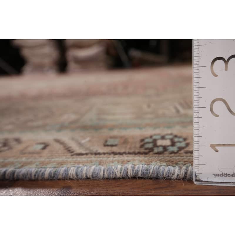 Pink Distressed Tabriz Vintage Persian Rug Hand-Knotted Wool Carpet - 8'0" x 10'11"