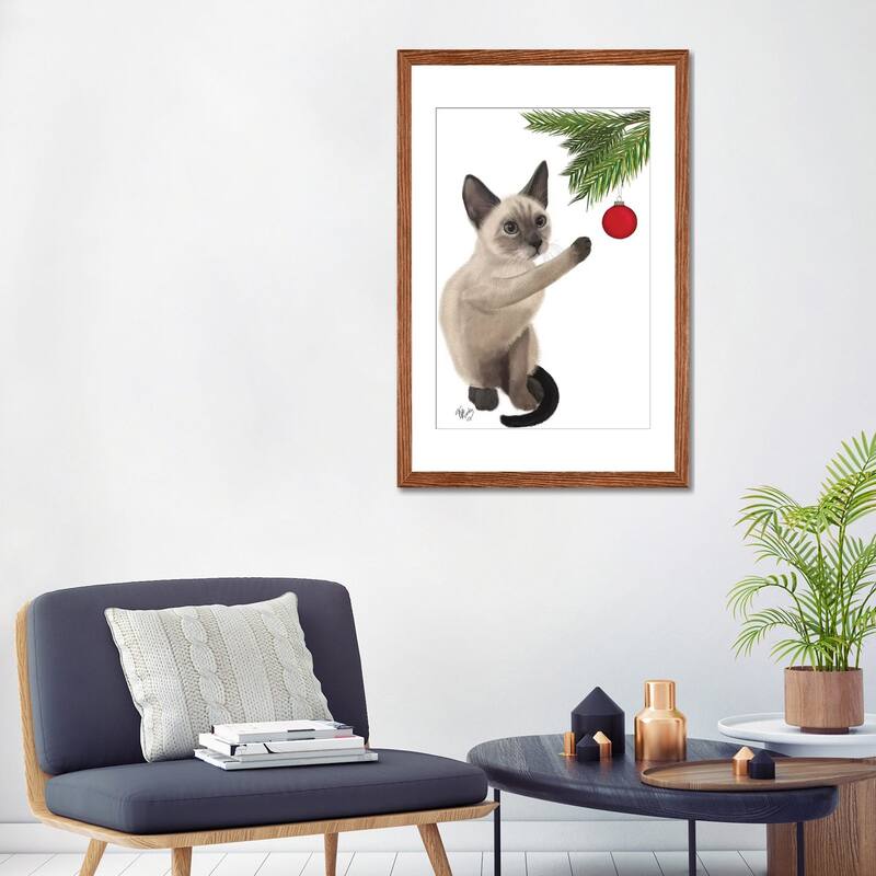 iCanvas "Siamese Cat and Bauble" by Fab Funky