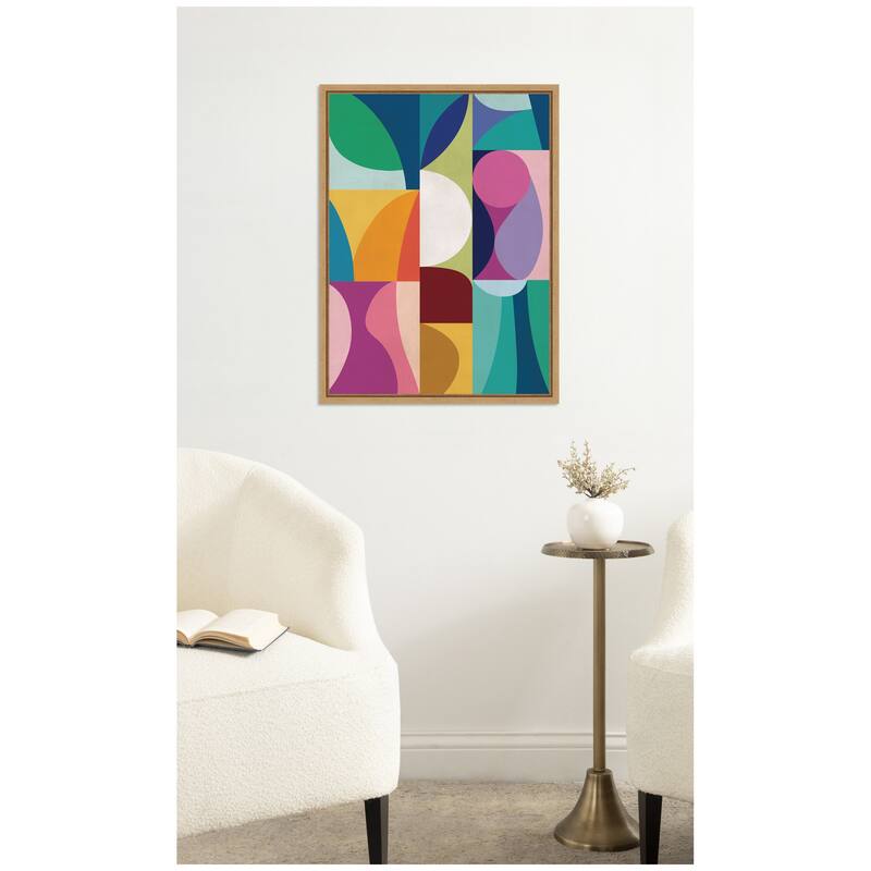 Kate and Laurel Abstract 01 by Rachel Lee Framed Canvas Wall Art Print