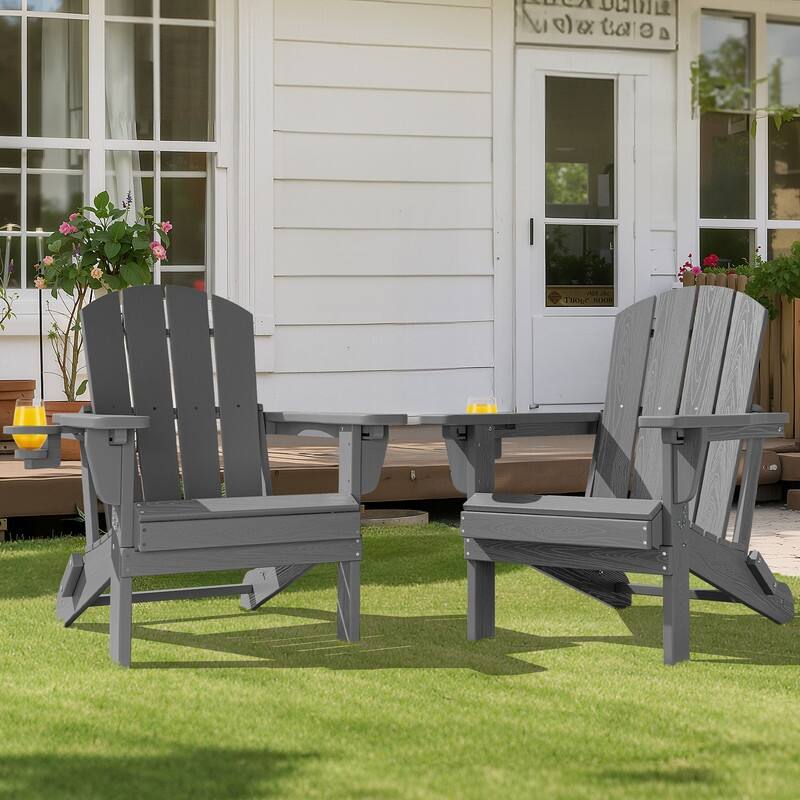 3-Position Reclining Folding Outdoor Chair – PE Wood Grain, Weather-Resistant