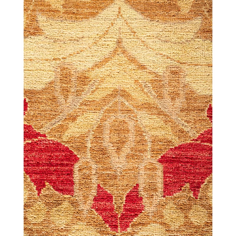 Overton Hand Knotted Wool Vintage Inspired Modern Contemporary Arts & Crafts Green Area Rug - 9 x 12
