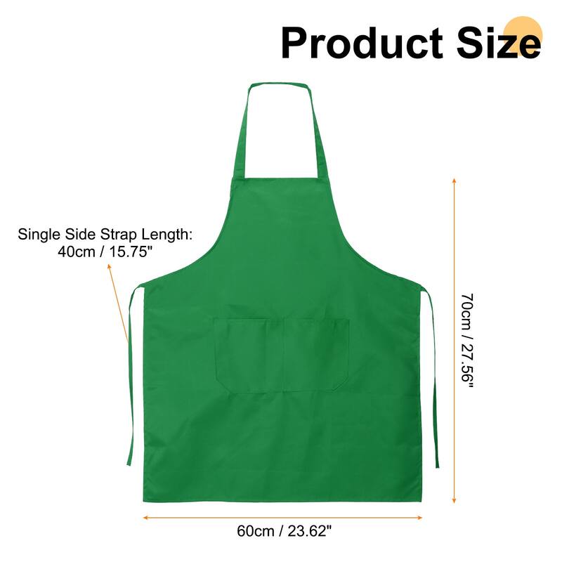 4pcs Bib Apron 70x60cm Unisex Restaurant Kitchen Cooking Aprons - 27.56" x 23.62" - Green