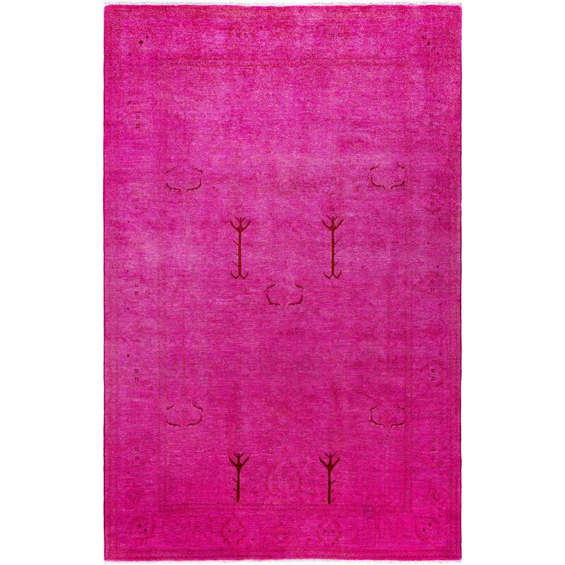 Overdyed One-of-a-Kind Hand-Knotted Area Rug - Pink - 5' 2" x 7' 10"