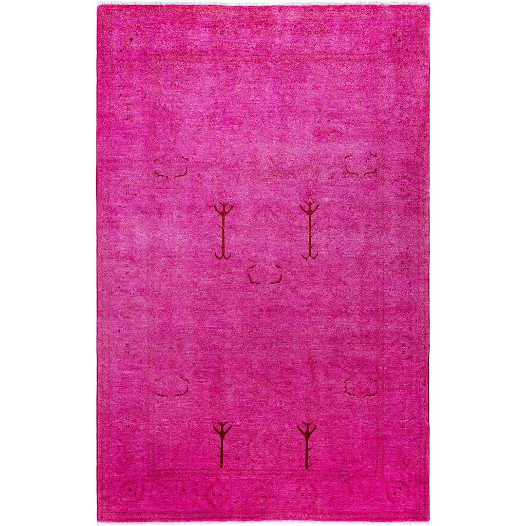 Overdyed One-of-a-Kind Hand-Knotted Area Rug - Pink - 5' 2" x 7' 10"