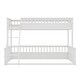 preview thumbnail 6 of 11, Twin XL over Queen Wooden Bunk Bed with Guardrails and Ladder, Convertible Frame