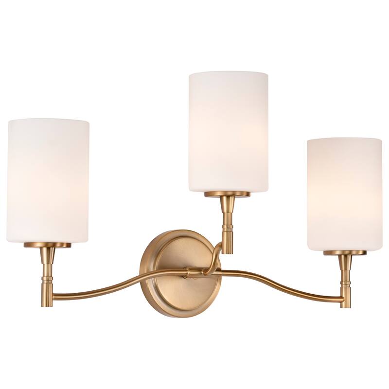 Liam 3 Light Vanity Burnished Brass White Opal Glass - Burnished Brass