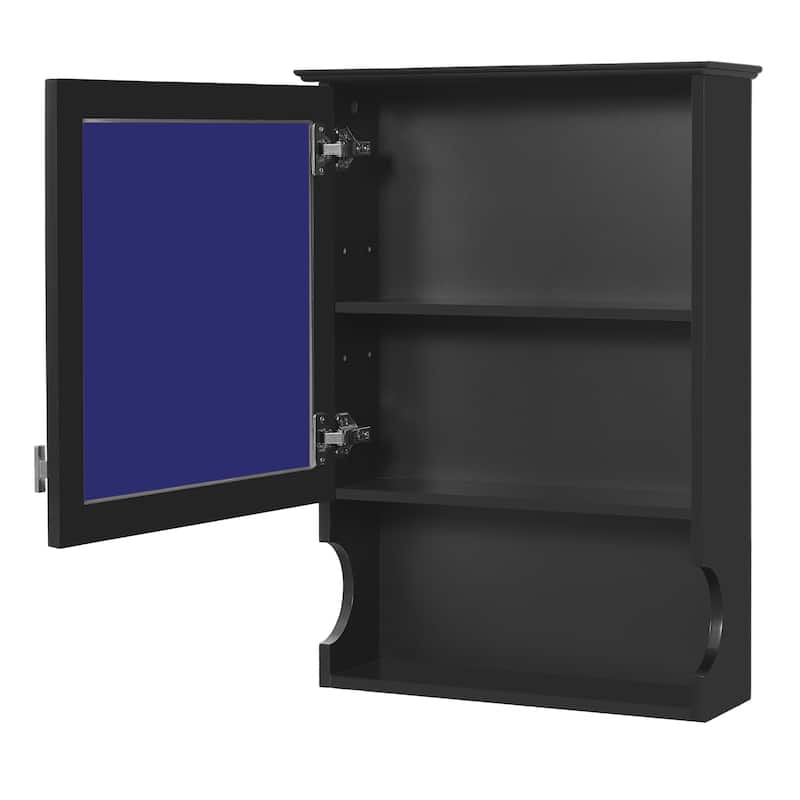 Roomfitters 20 Inch Wall Mounted Bathroom Cabinet with Mirror, Mirrored Medicine Cabinet with Door and Open Shelf