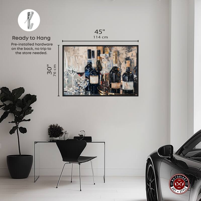 Notoriart Bar Table Classics Framed Bar Cart Art For Men