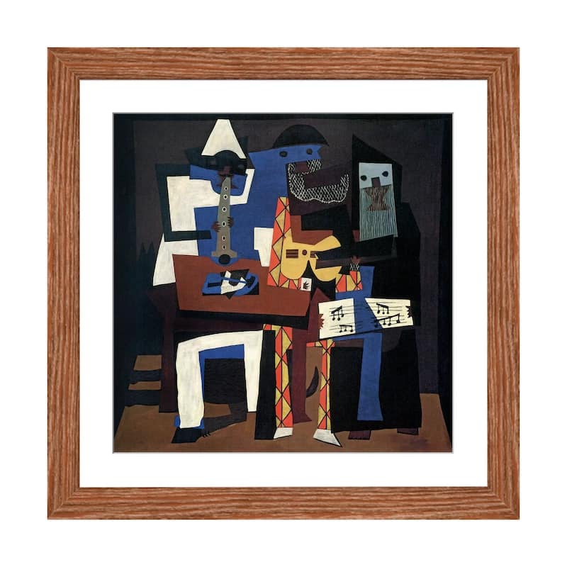 iCanvas "Three Musicians" by Pablo Picasso - Walnut - 24x24x1