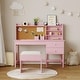 preview thumbnail 9 of 18, Adjustable Tilt Kids Desk and Chair Set - Wooden Study Table with Drawer, Cork Board & Hutch - Student Writing Desk