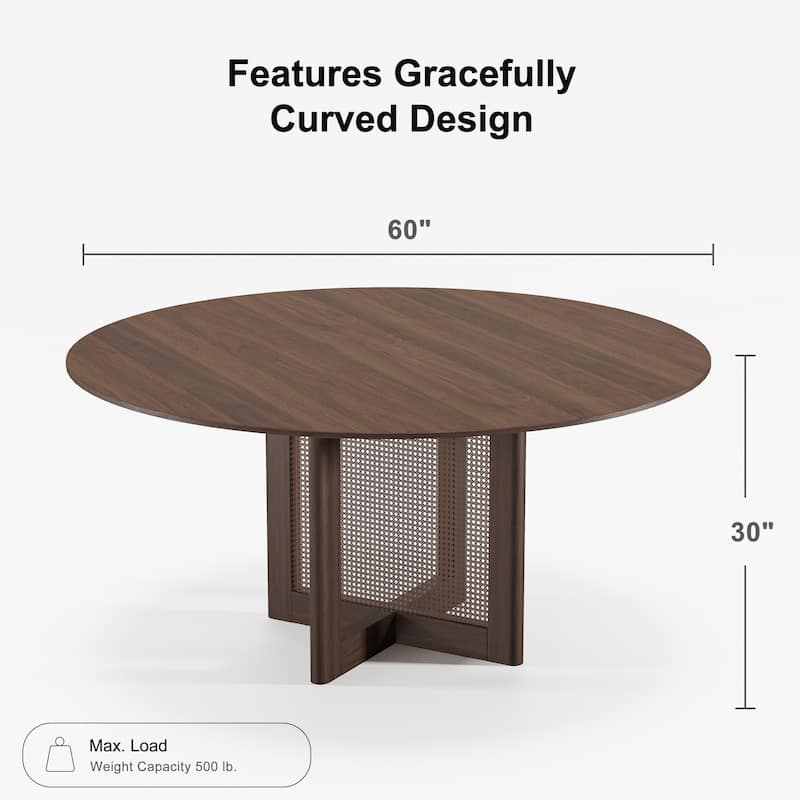 Solid Wood Round Dining Table 4-6 People