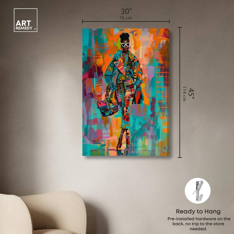 Bold Patchwork Style Canvas by Art Remedy, Gallery Wrapped