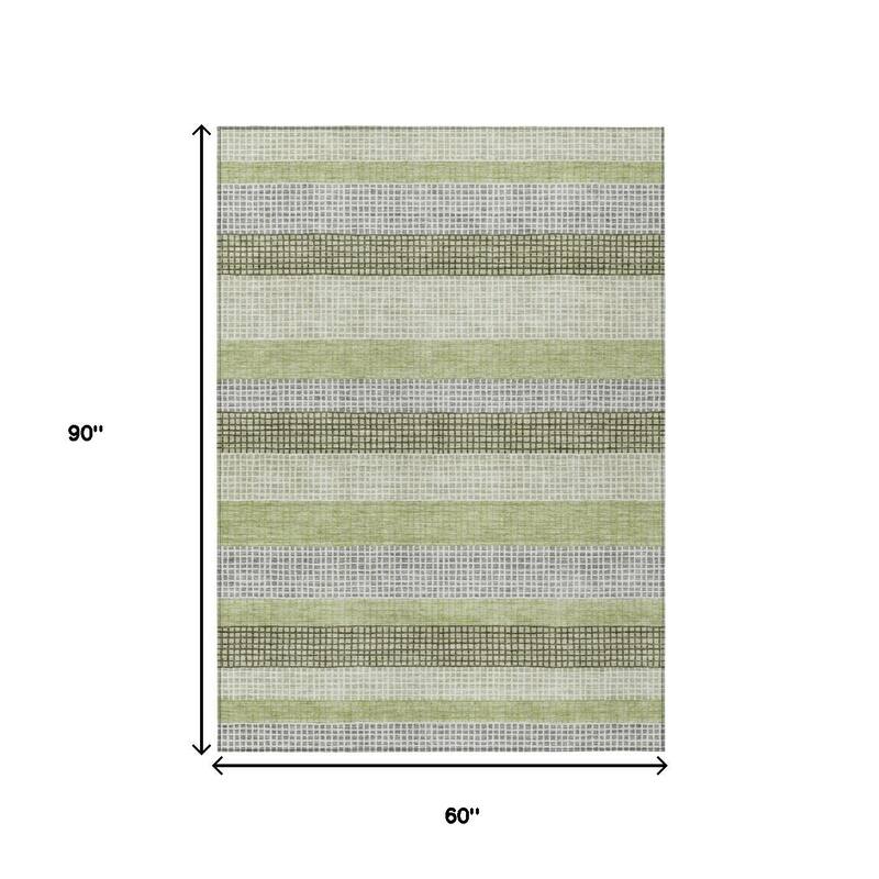 HomeRoots Striped Transitional Rectangle Outdoor Rug