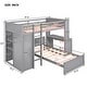 preview thumbnail 14 of 16, Contemporary Design Twin Size Loft Bed with A Stand-Alone Bed,Wardrobe with Desk and Double-Deck Shelf for Extra Space