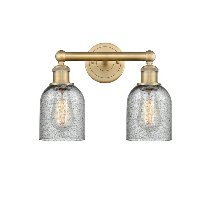 Innovations Lighting 616-2W-12-14 Caledonia Vanity Caledonia 2 Light - Brushed Brass / Charcoal