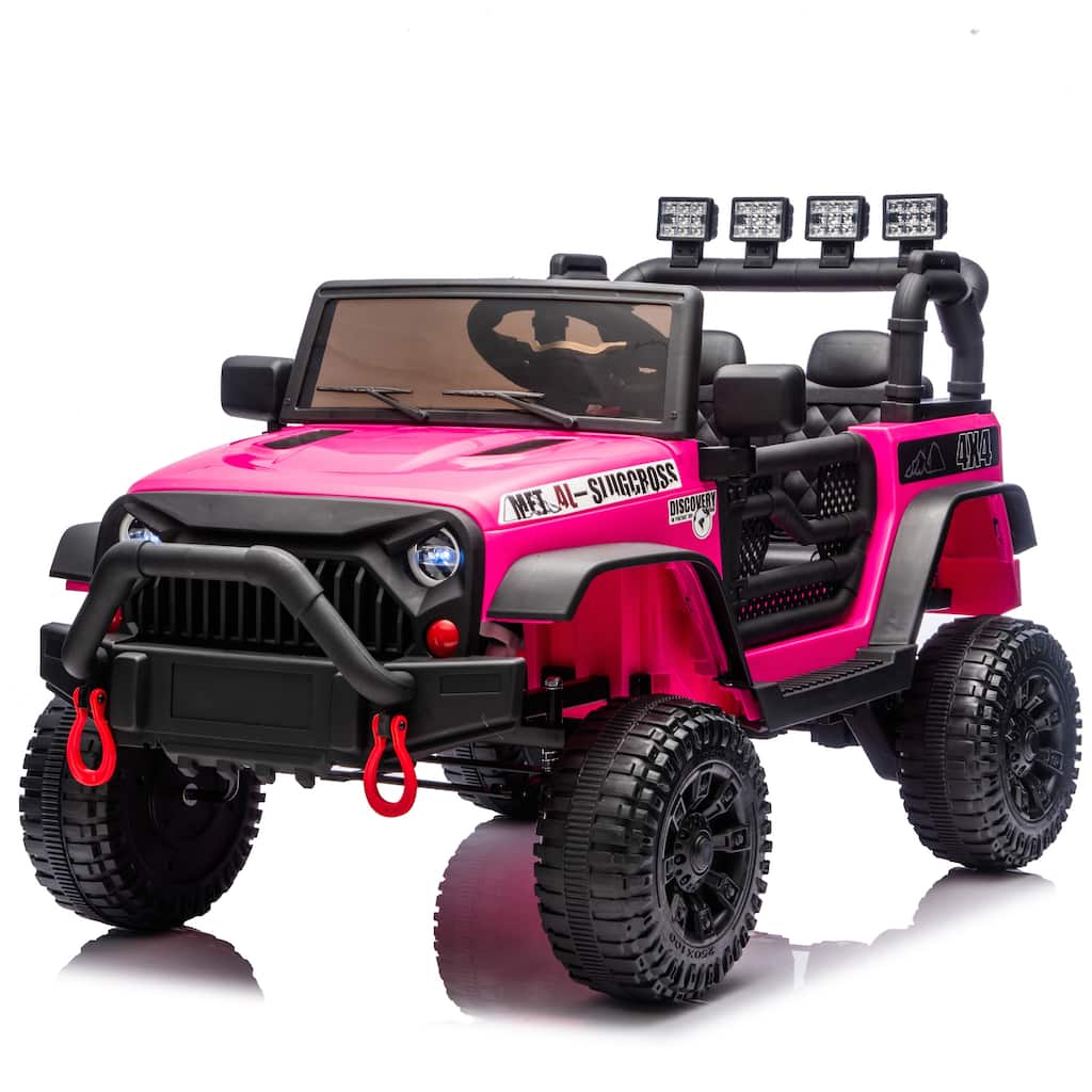 24V Kids Ride On Car W/Parents Remote Control, 400W Motor, Four Wheel Suspension, Adjustable speed, USB, MP3, Music - Rose Pink