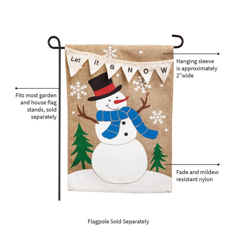 12.5 in. x 18 in. Let it Snow Garden Burlap Flag
