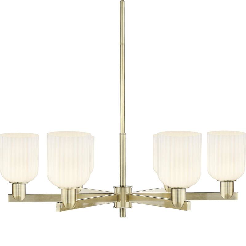 Innovations Lighting 716-6CR-11-35 Bridal Veil Chandelier Bridal Veil - Antique Brass / Gloss White