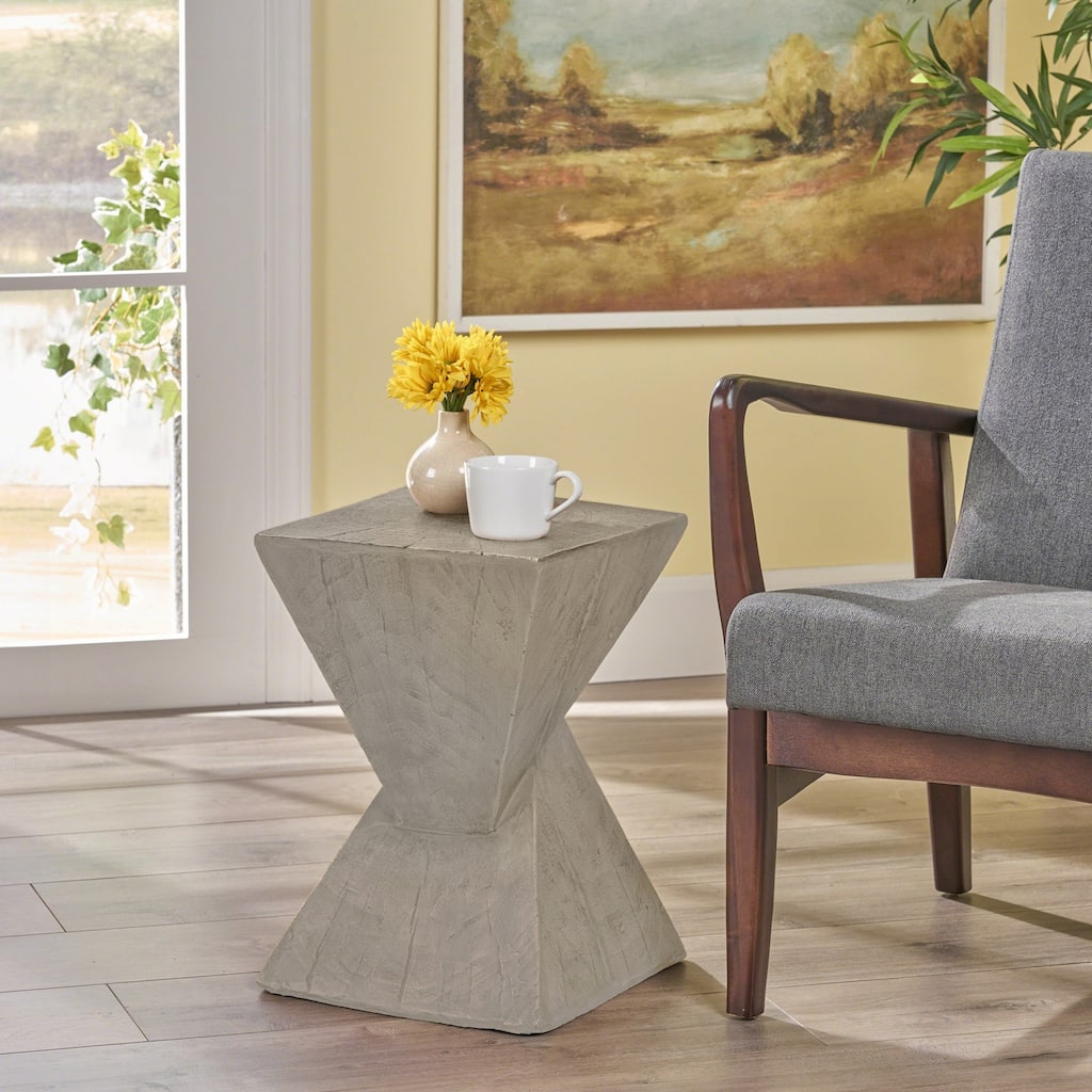 outdoor GEOMETRIC MGO SIDE TABLE,LIGHT GRAY COLOR