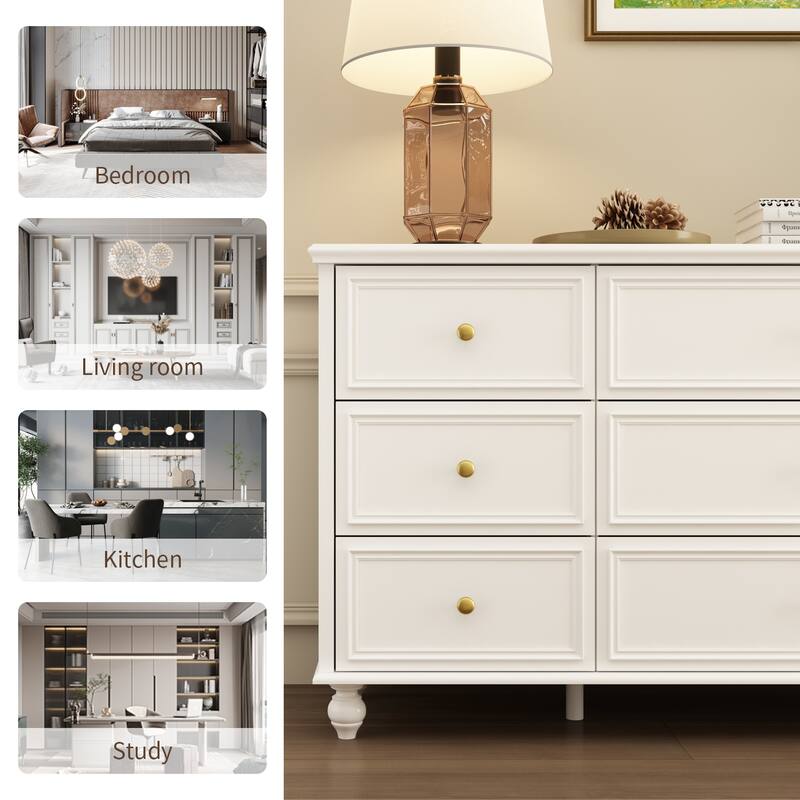 63"W Wood Dresser Bedroom Storage Drawer Organizer Closet 9 Drawer