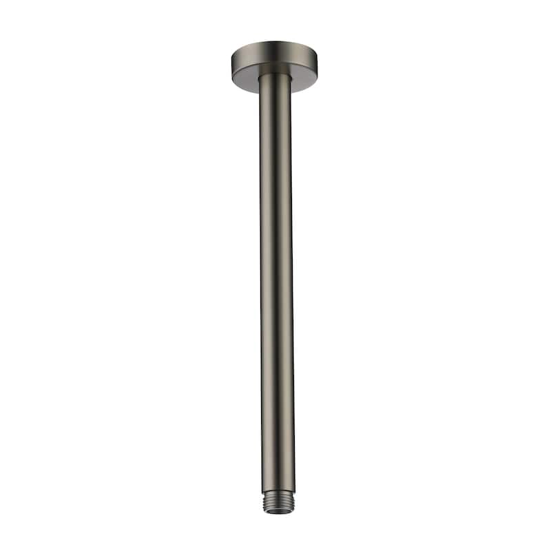 12 in. Round Ceiling Mount Standard Shower Arm and Flange - Brushed Nickel