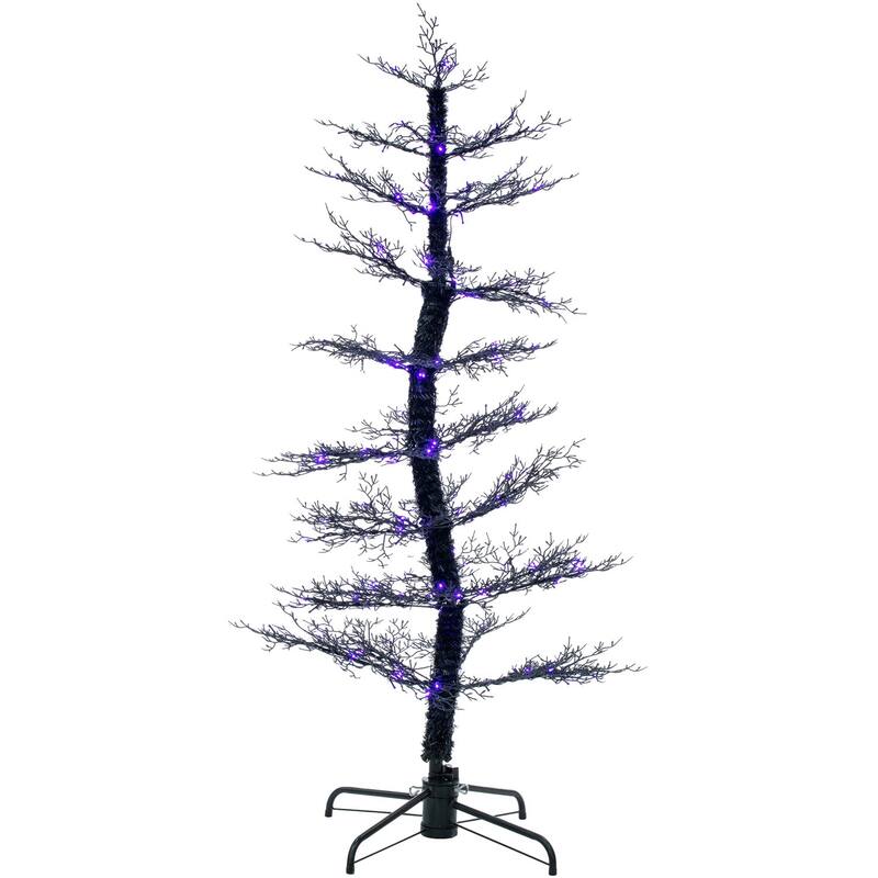 Haunted Hill Farm 5-ft. Dancing Halloween Tree with Purple LED Lights and Sound