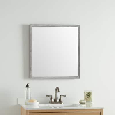 HomeRoots 26" Gray Framed Bathroom Vanity Mirror - 21.50 in. x 25.50 in. x 1.75 in.