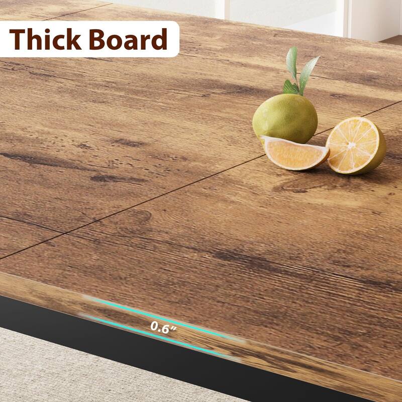 Dining Table for 6-8 People, 78.7" Rectangle Wood Kitchen Table