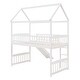 preview thumbnail 37 of 37, Cottage Style Twin Size Wood Loft Bed with Slide,Playhouse Design Solid Pine Wood Bed,Maximized Space Saving