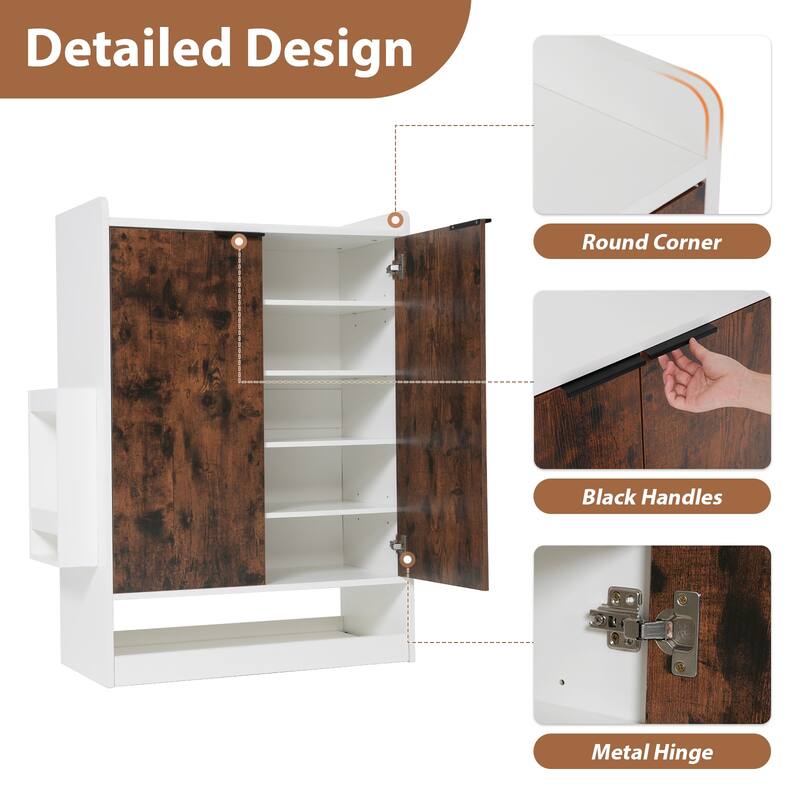 6-Tier Shoe Storage Cabinet with Slide Out Shelf and Umbrella Stand