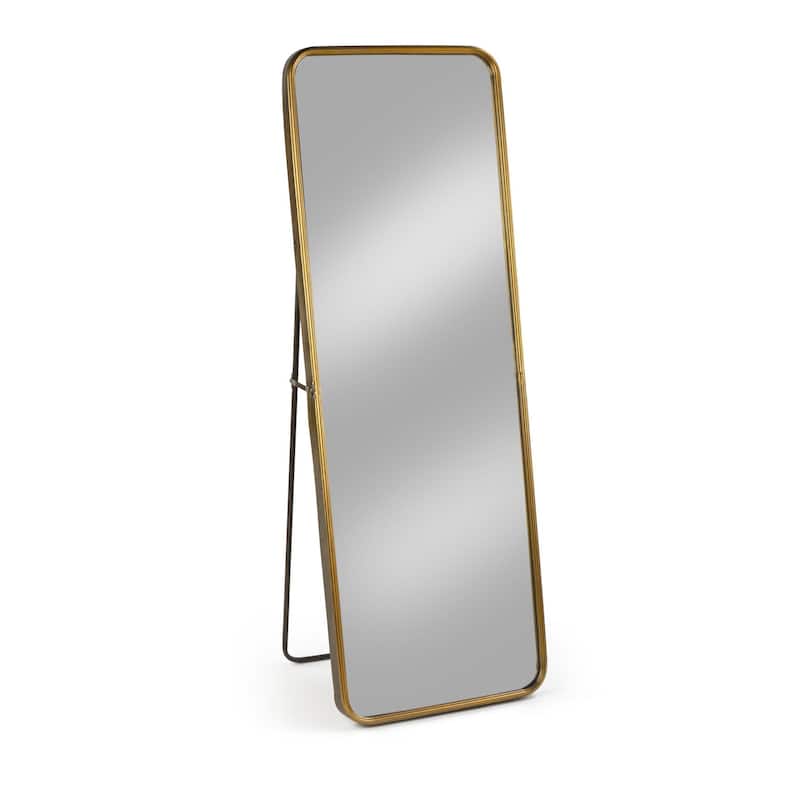 55" Gold Metal Floor Mirror with Easel Back