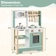 preview thumbnail 2 of 16, Costway Play Kitchen with Chalkboard Microwave Stove Dish Rack Faucet - See Details