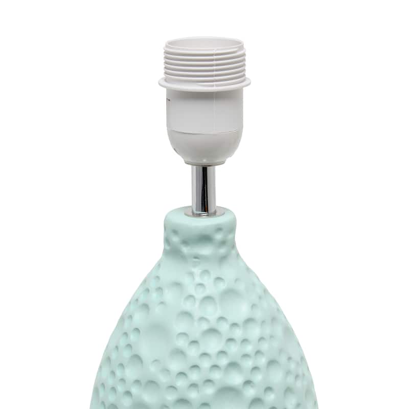 14.17" Textured Tear Drop TableLamp with White Fabric Shade