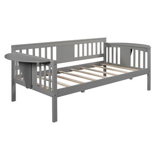Twin Size Simple Daybed with 2 Shelf Table for Small Bedroom City