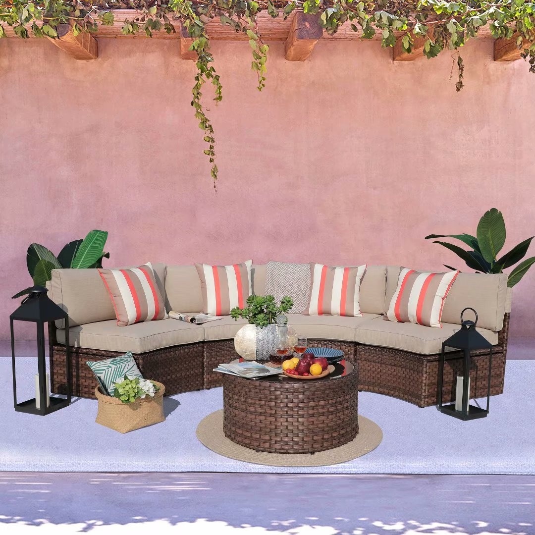 Half moon outdoor best sale sectional