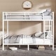 preview thumbnail 22 of 27, White Metal Bunk Bed Frame for Teens and Adults with Metal Slats